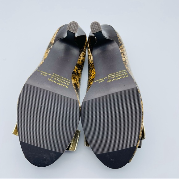 NEW Rampage Reptile Animal Print Bow Stiletto Heels - Picture 8 of 9